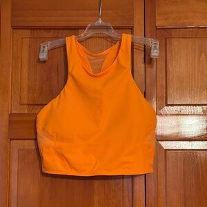 Lululemon mesh panel sports bra in orange